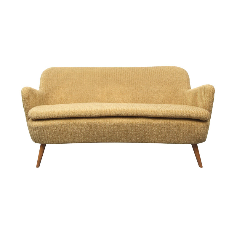 Vintage cocktail sofa in yellow - 1950s