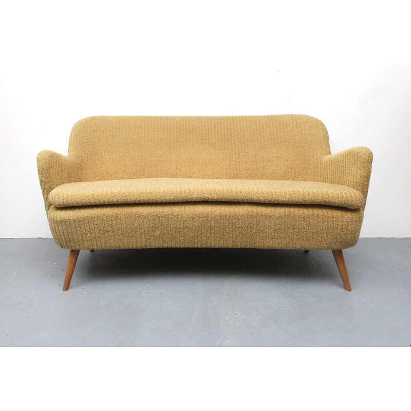 Vintage cocktail sofa in yellow - 1950s