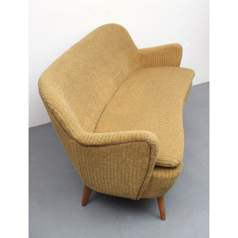 Vintage cocktail sofa in yellow - 1950s