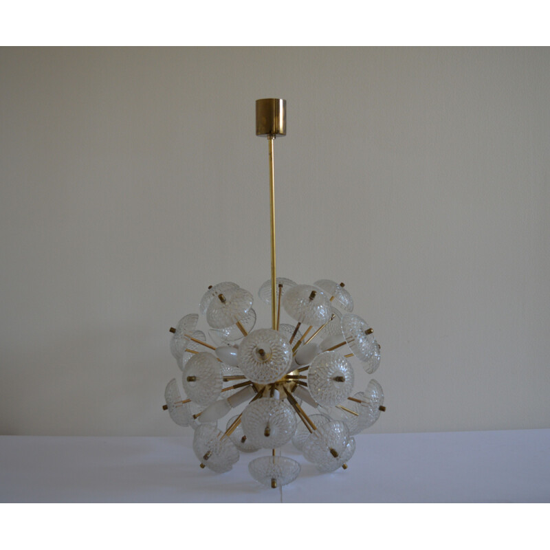 Mid century big pendant Chandelier by Dandelion Sputnik Kamenický Senov - 1970s