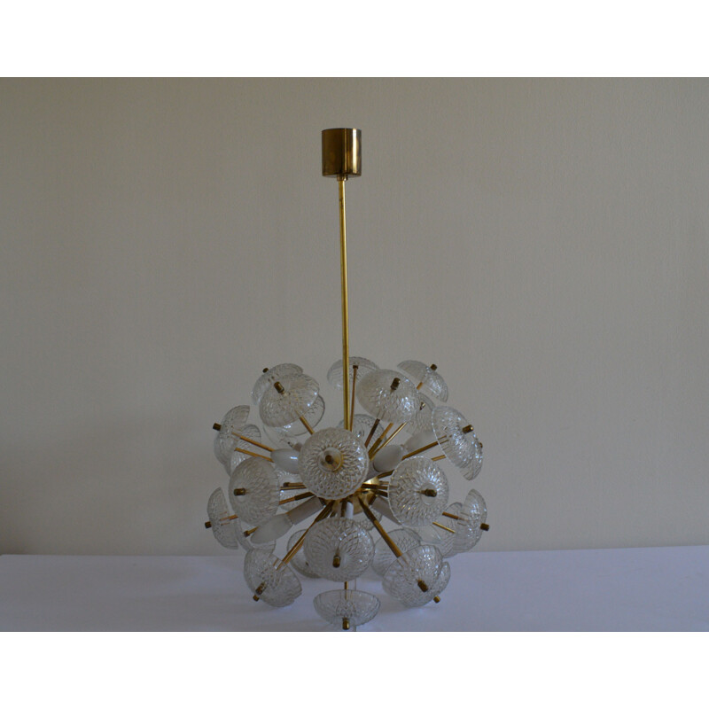 Mid century big pendant Chandelier by Dandelion Sputnik Kamenický Senov - 1970s