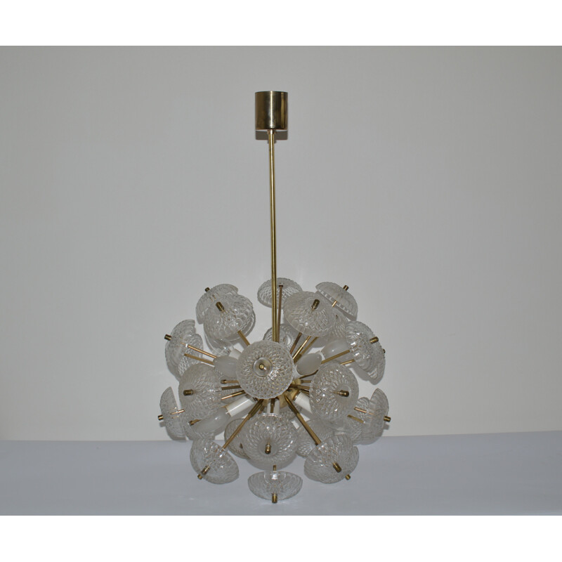 Mid century big pendant Chandelier by Dandelion Sputnik Kamenický Senov - 1970s