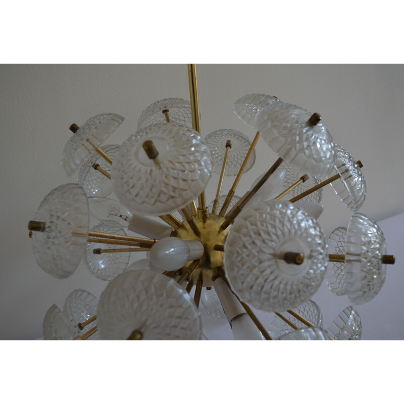 Mid century big pendant Chandelier by Dandelion Sputnik Kamenický Senov - 1970s