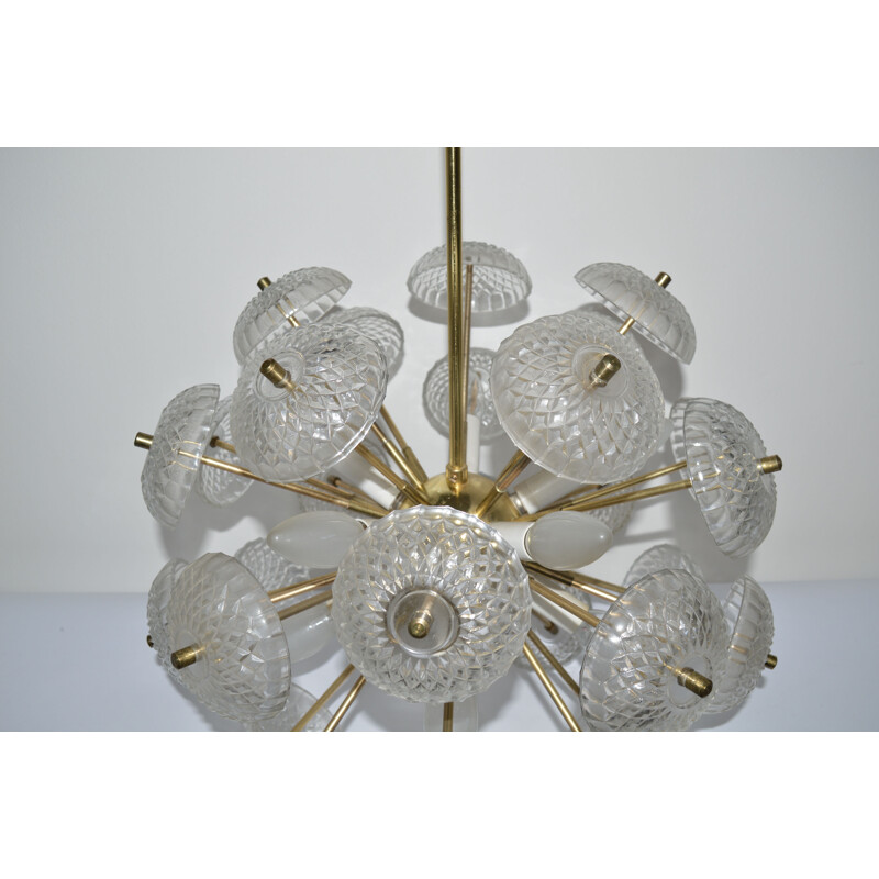 Mid century big pendant Chandelier by Dandelion Sputnik Kamenický Senov - 1970s