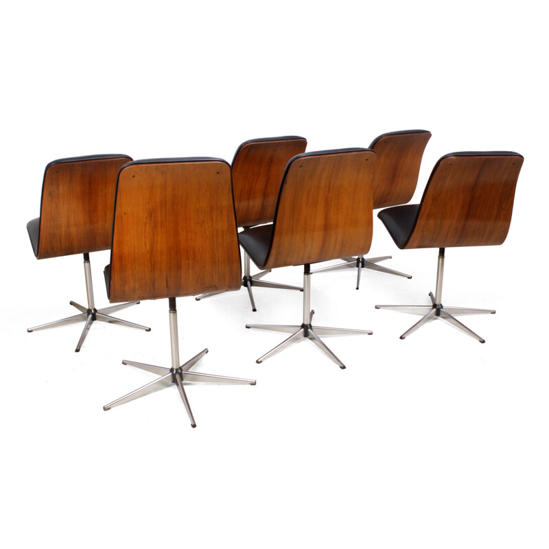 Set of 6 Swivel Dining Chairs by Robert for Archie Shine - 1960s