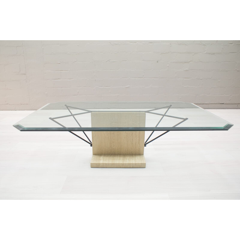 Coffee Table in Granite and Metal Bars - 1960s