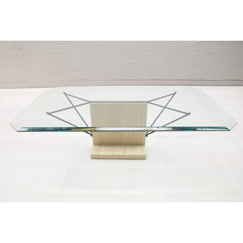 Coffee Table in Granite and Metal Bars - 1960s