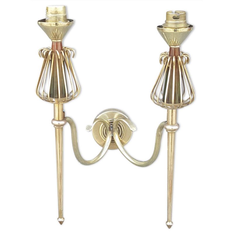 set of 2 wall lamps Lunel Muguet for Royal Production House - 1950s