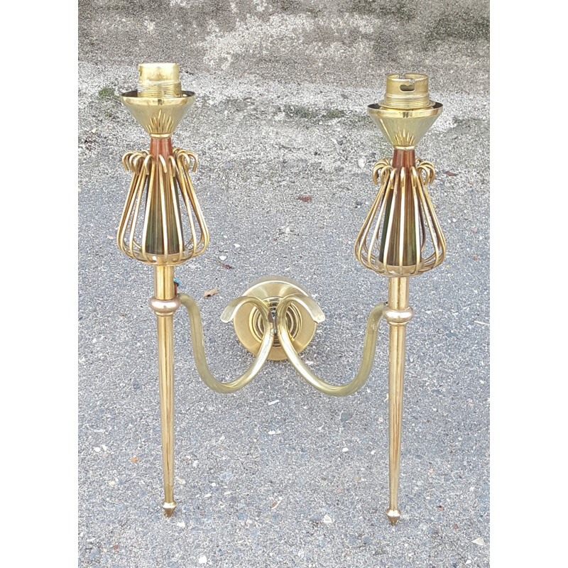 set of 2 wall lamps Lunel Muguet for Royal Production House - 1950s