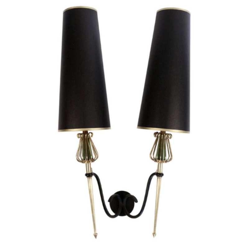 set of 2 wall lamps Lunel Muguet for Royal Production House - 1950s