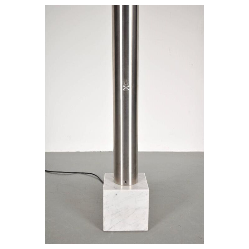 Aluminium floor lamp on marble base - 1960s