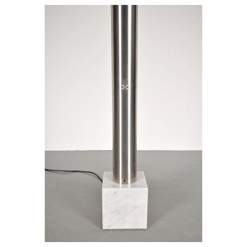 Lampadaire en aluminium sur socle en marbre - 1960