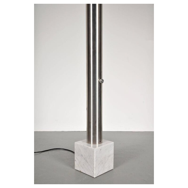 Aluminium floor lamp on marble base - 1960s