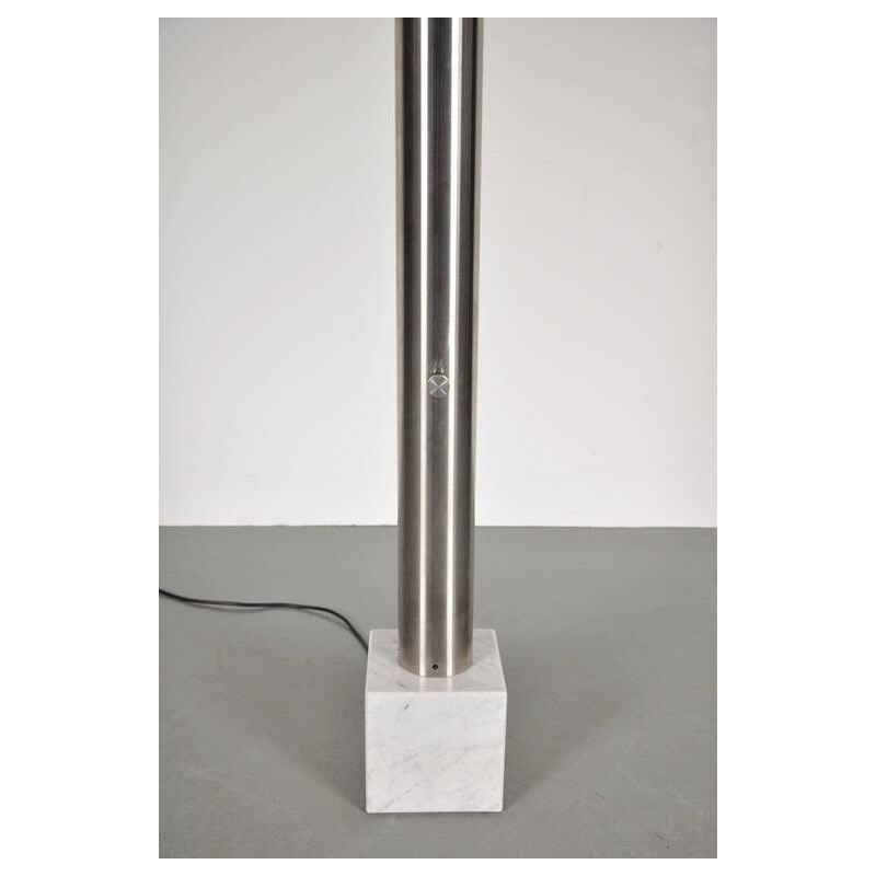 Aluminium floor lamp on marble base - 1960s