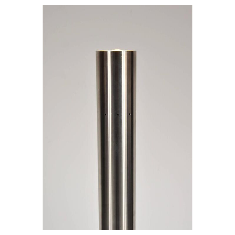 Lampadaire en aluminium sur socle en marbre - 1960