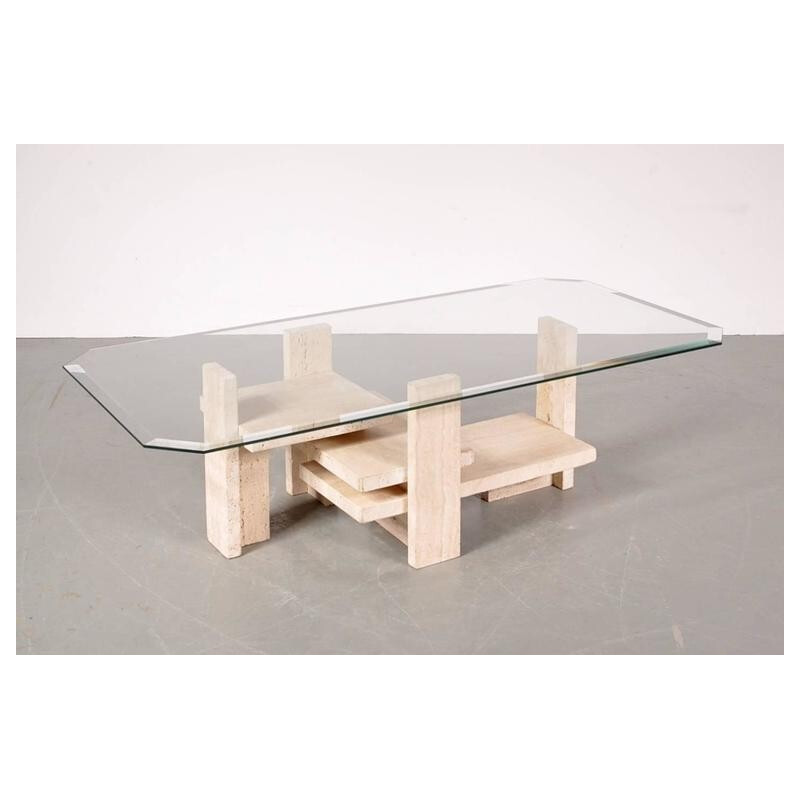 Vintage sculptural coffee table by Willy Ballez, Belgium 1980