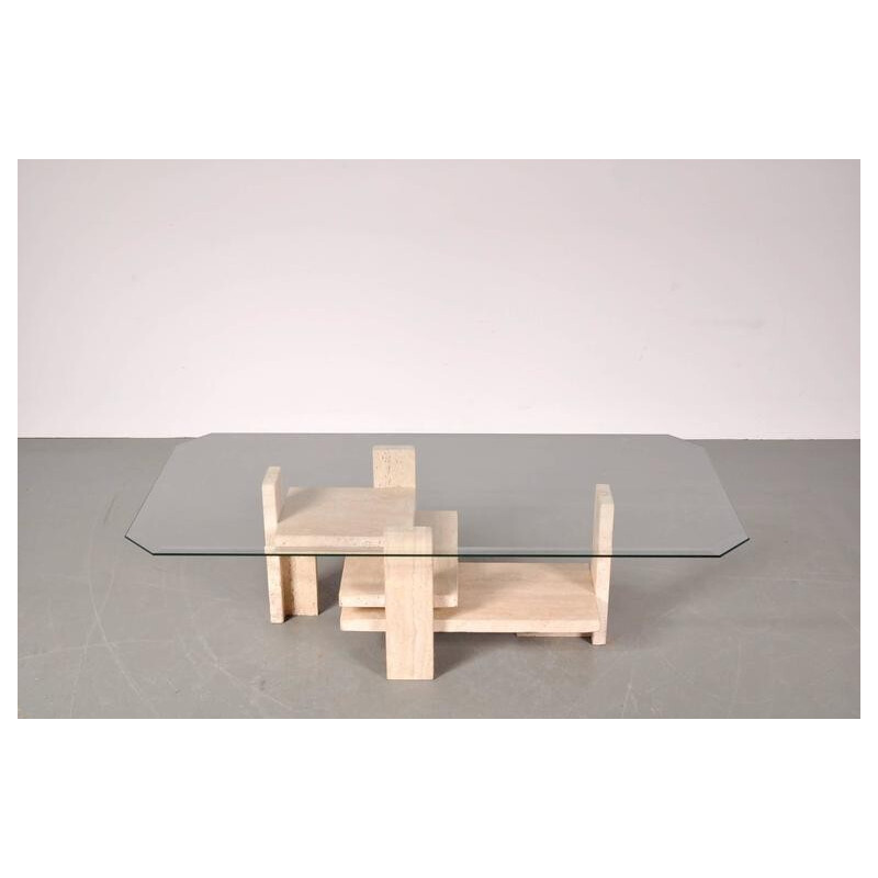 Vintage sculptural coffee table by Willy Ballez, Belgium 1980