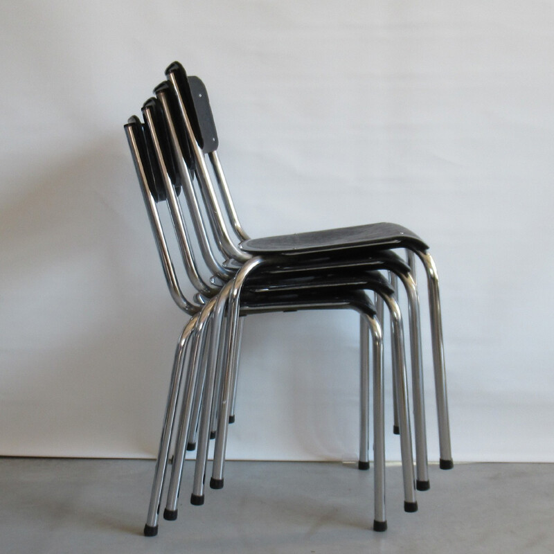 Set of C59 chairs by Pierre Guariche for Meurop - 1960s