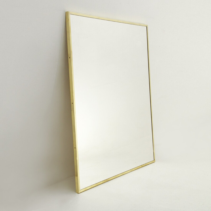Rectangular brass frame mirror - 2000s