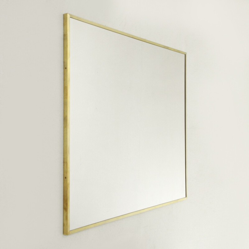 Rectangular brass frame mirror - 2000s