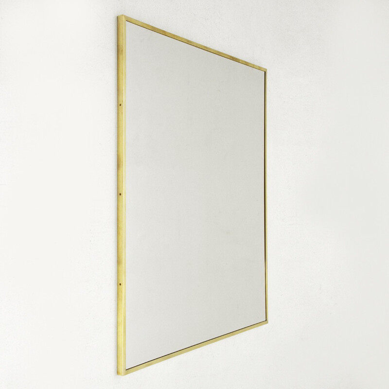 Rectangular brass frame mirror - 2000s