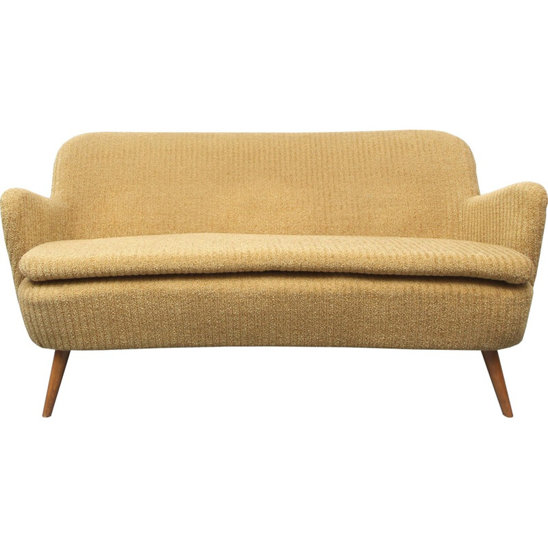 Vintage cocktail sofa in yellow - 1950s