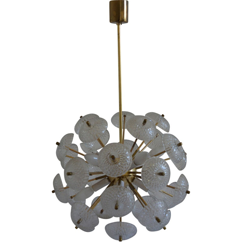 Mid century big pendant Chandelier by Dandelion Sputnik Kamenický Senov - 1970s