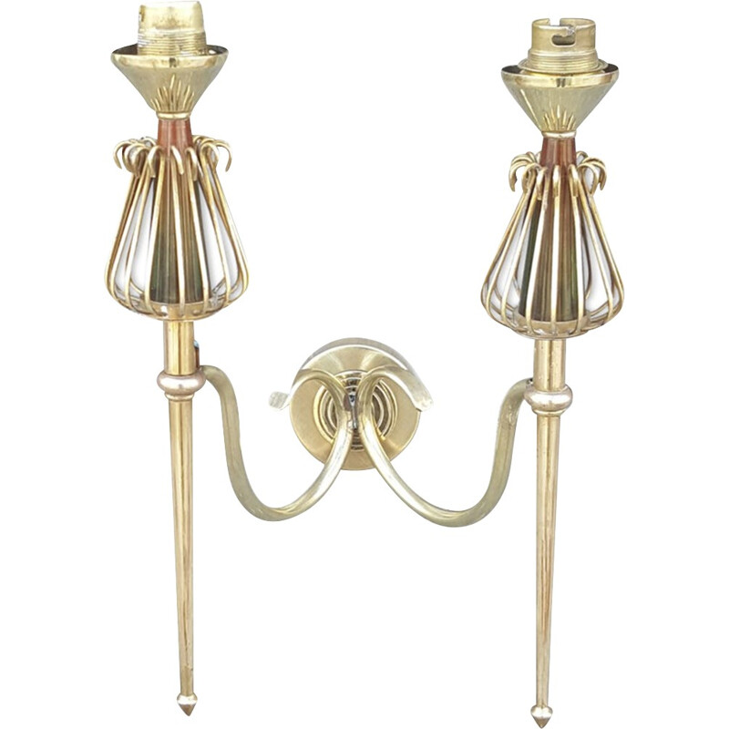 set of 2 wall lamps Lunel Muguet for Royal Production House - 1950s