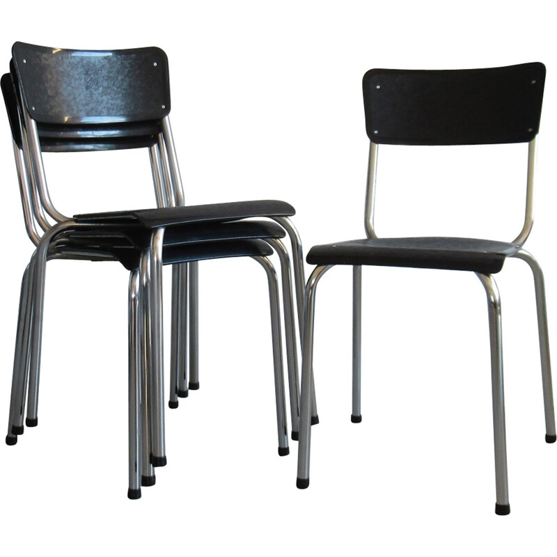 Set of C59 chairs by Pierre Guariche for Meurop - 1960s