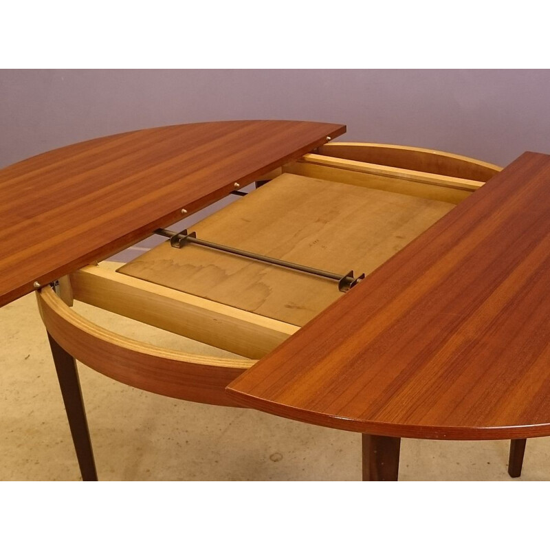 Table à repas ronde scandinave avec allonge - 1950