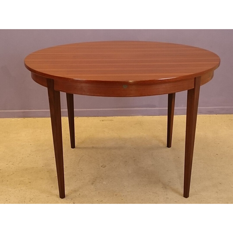 Scandinavian Round Dining Table with Lanyard - 1950s