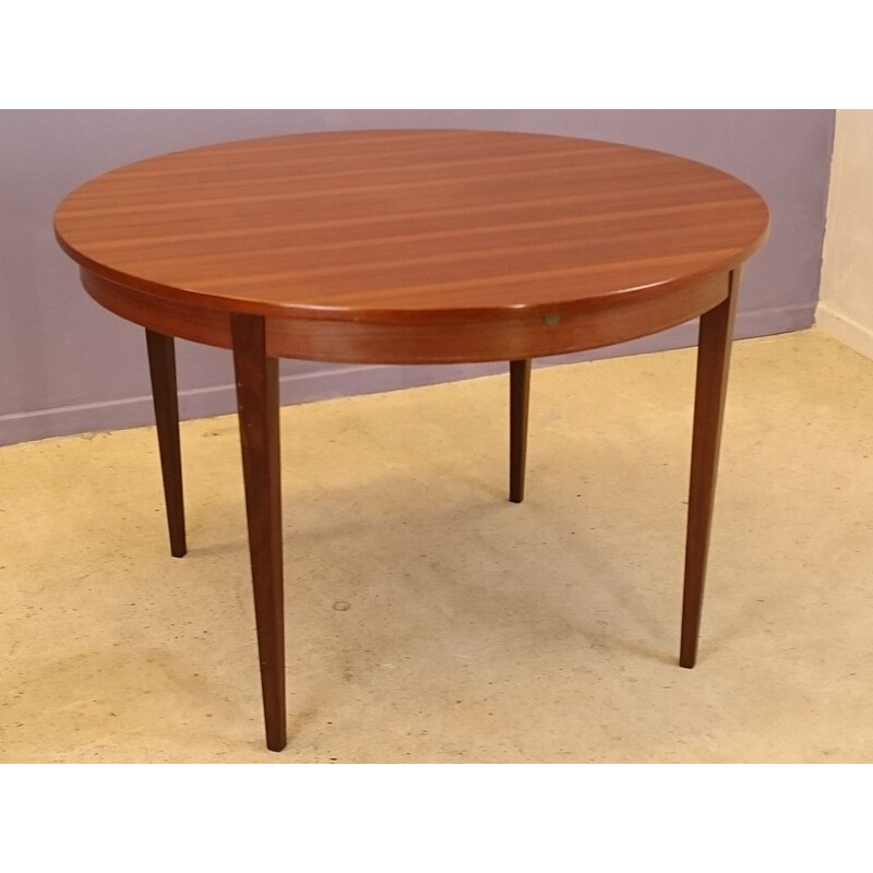 Scandinavian Round Dining Table with Lanyard - 1950s