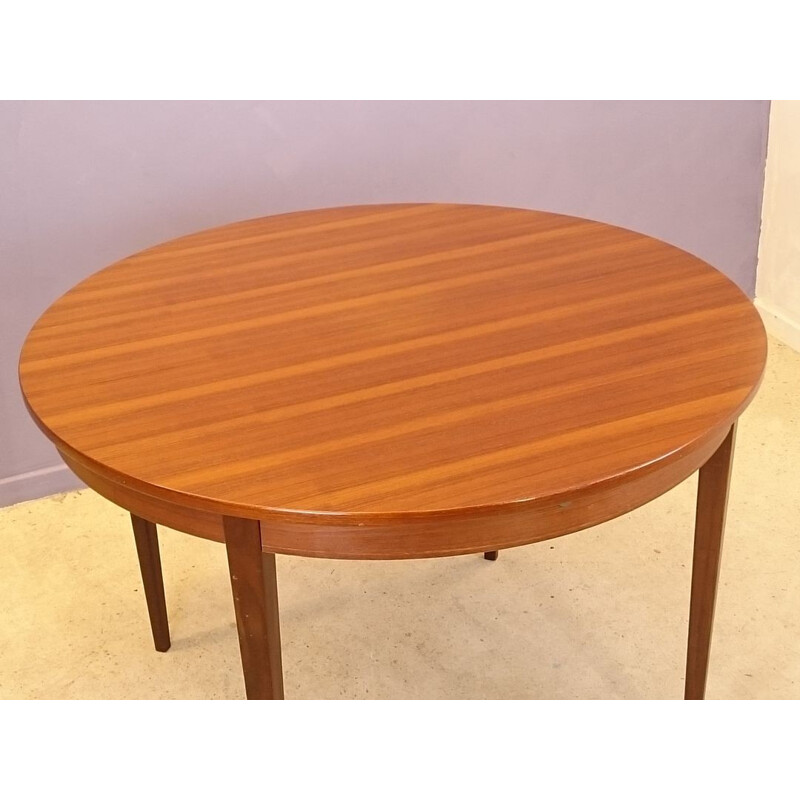 Scandinavian Round Dining Table with Lanyard - 1950s