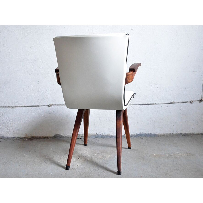 Set of 4 white swing chairs - 1950s