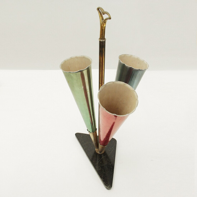 Italian brass and marble umbrella stand - 1950s