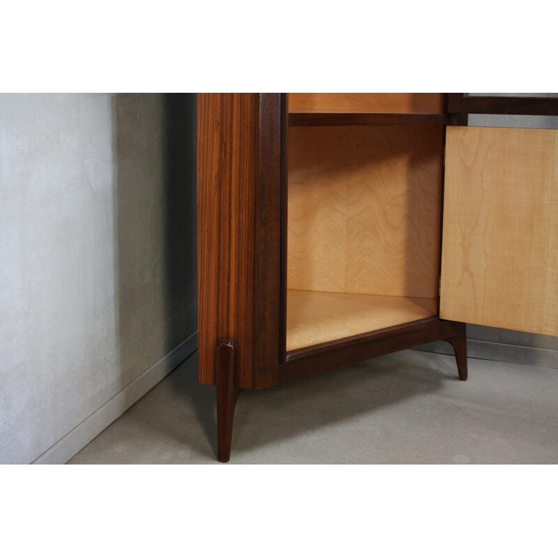 Vintage Teak & Glass Corner Cabinet from Everest - 1950s