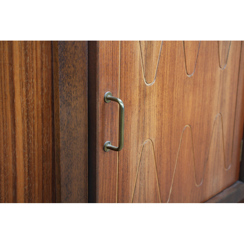 Vintage Teak & Glass Corner Cabinet from Everest - 1950s