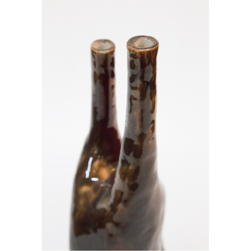 Double Vase in Glazed Ceramic by Gyorgy Gyarmati - 1970s