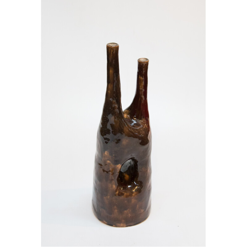 Vase Double en Céramique Glacée par Gyorgy Gyarmati - 1970