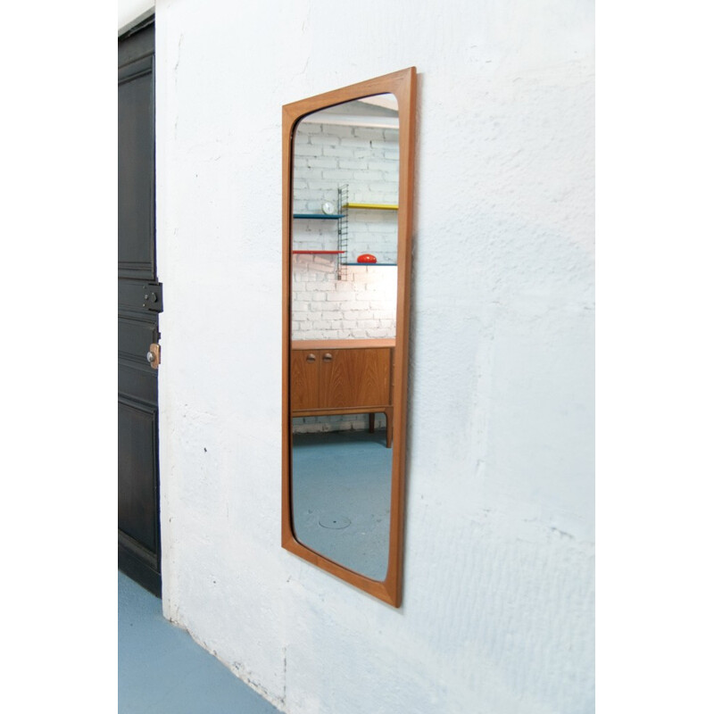 Large rectangular Scandinavian mirror - 1960s