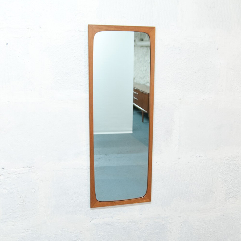 Large rectangular Scandinavian mirror - 1960s