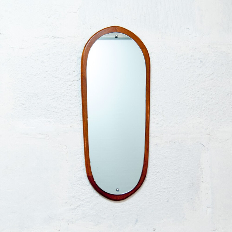 Vintage Scandinavian Oblong Mirror - 1960s