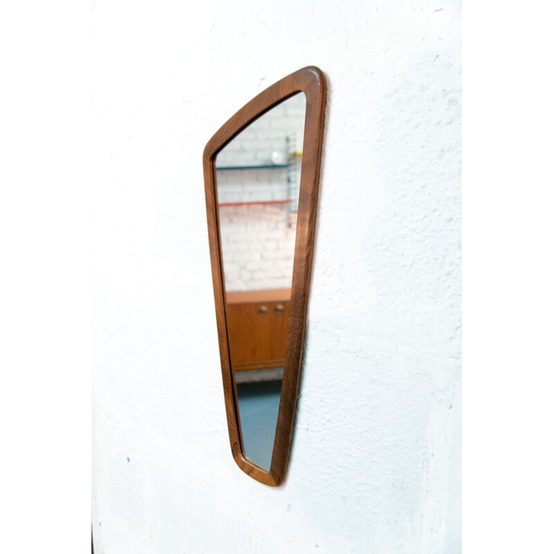 Vintage Asymmetric Scandinavian Mirror - 1950s