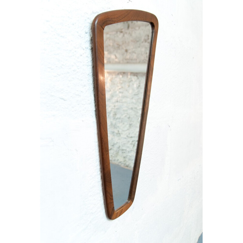 Vintage Asymmetric Scandinavian Mirror - 1950s