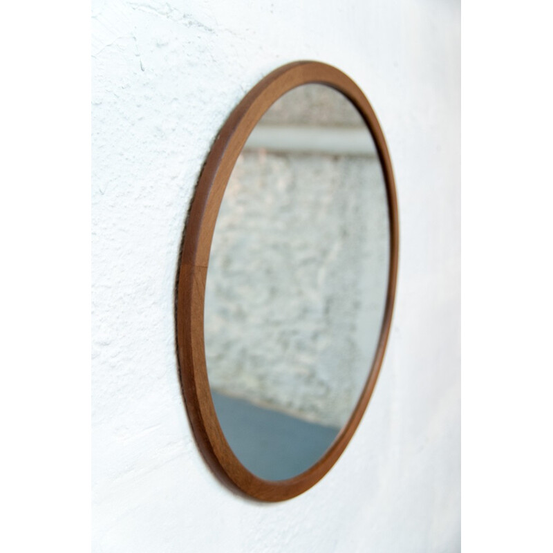 Vintage round Scandinavian mirror - 1960s