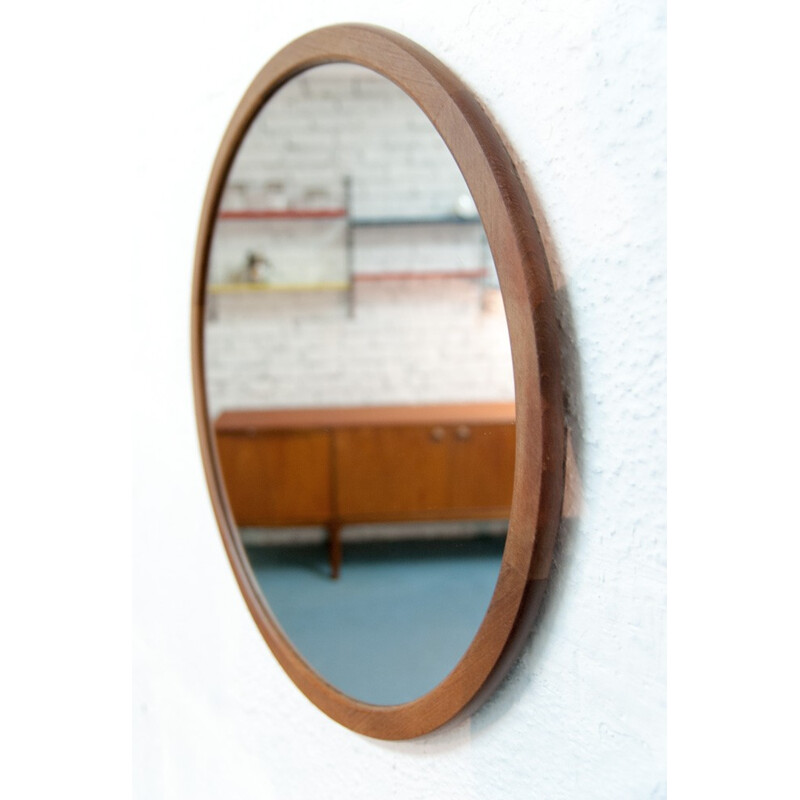 Vintage round Scandinavian mirror - 1960s