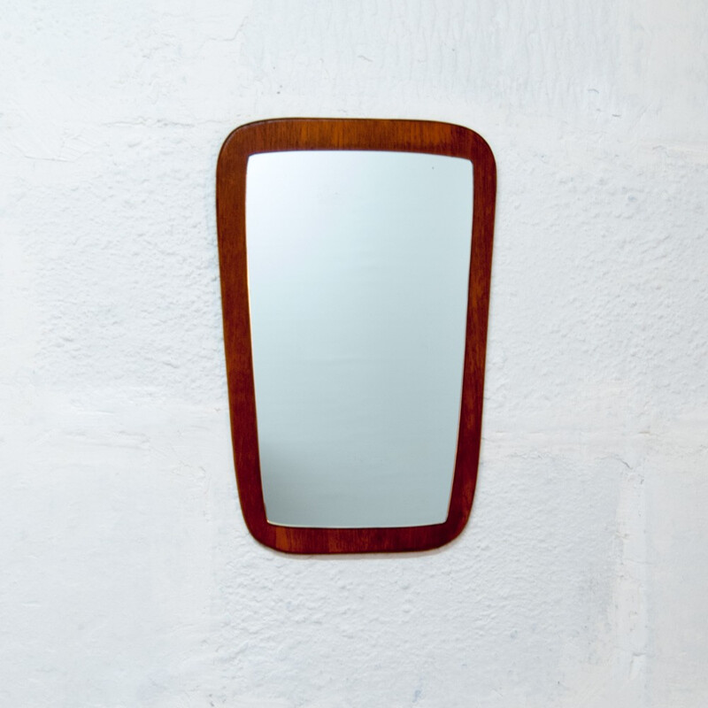 Scandinavian vintage flared mirror - 1960s