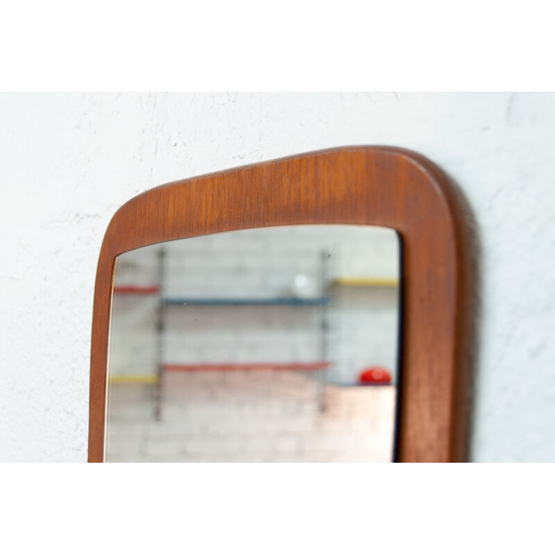 Scandinavian vintage flared mirror - 1960s