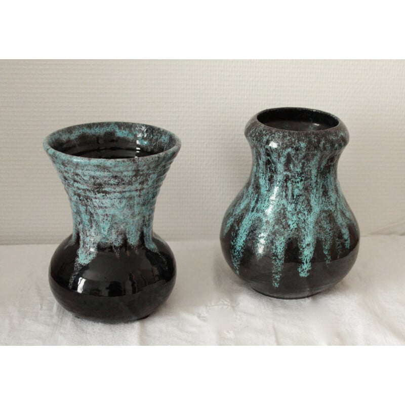 Pair of two vintage vases by Accolay - 1960s