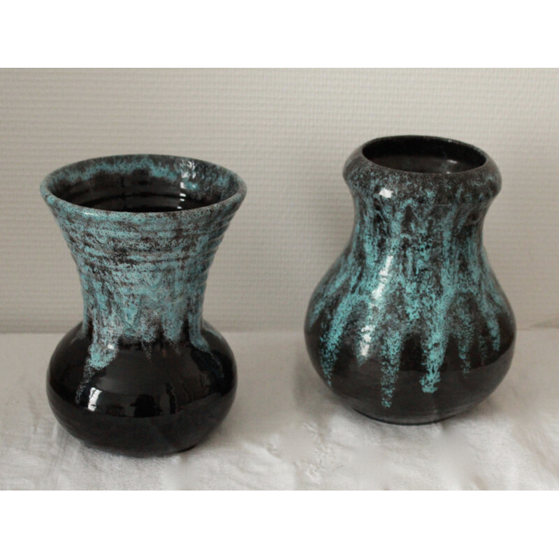 Paire de vases vintages de Accolay - 1960